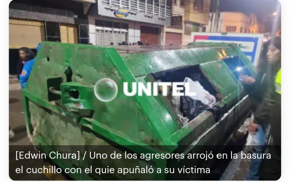 #SEGURIDAD #ORURO TRES HOMBRES APUÑALAN Y MATAN A UN SUJETO QUE SE RESISTIÓ A UN ROBO EN ORURO