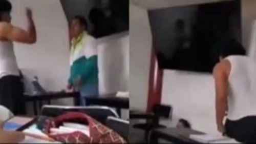 ¡Lo golpeó e incluso escupió! Agredió brutalmente a su docente en la Universidad